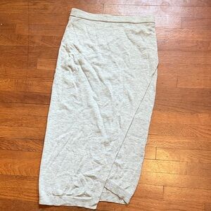 Light Gray Knit Midi Skirt
